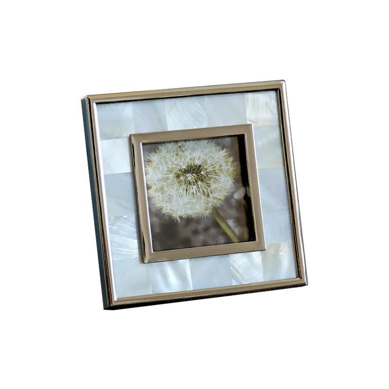 

European Shell Decorative Picture Frames Room Aesthetics Bedside Table Family Portrait Photo Frame Alloy Photo Frames Home Decor