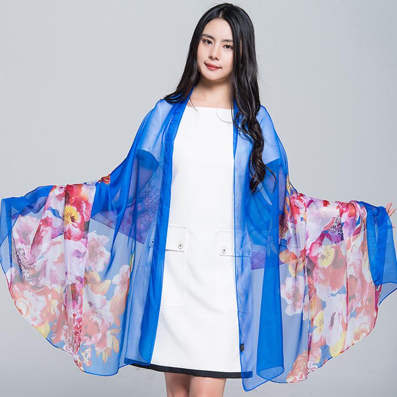 Extra Large Korean Style Chiffon Scarf - Versatile Beach Towel and Sun Protection Shawl for Women