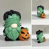 Yousheng Halloween Gnome Statue Spooky Holding Pumpkin Wizard Zombie Dwarf Figurine Resin Sculpture Home Office Desktop Decoration Ornament