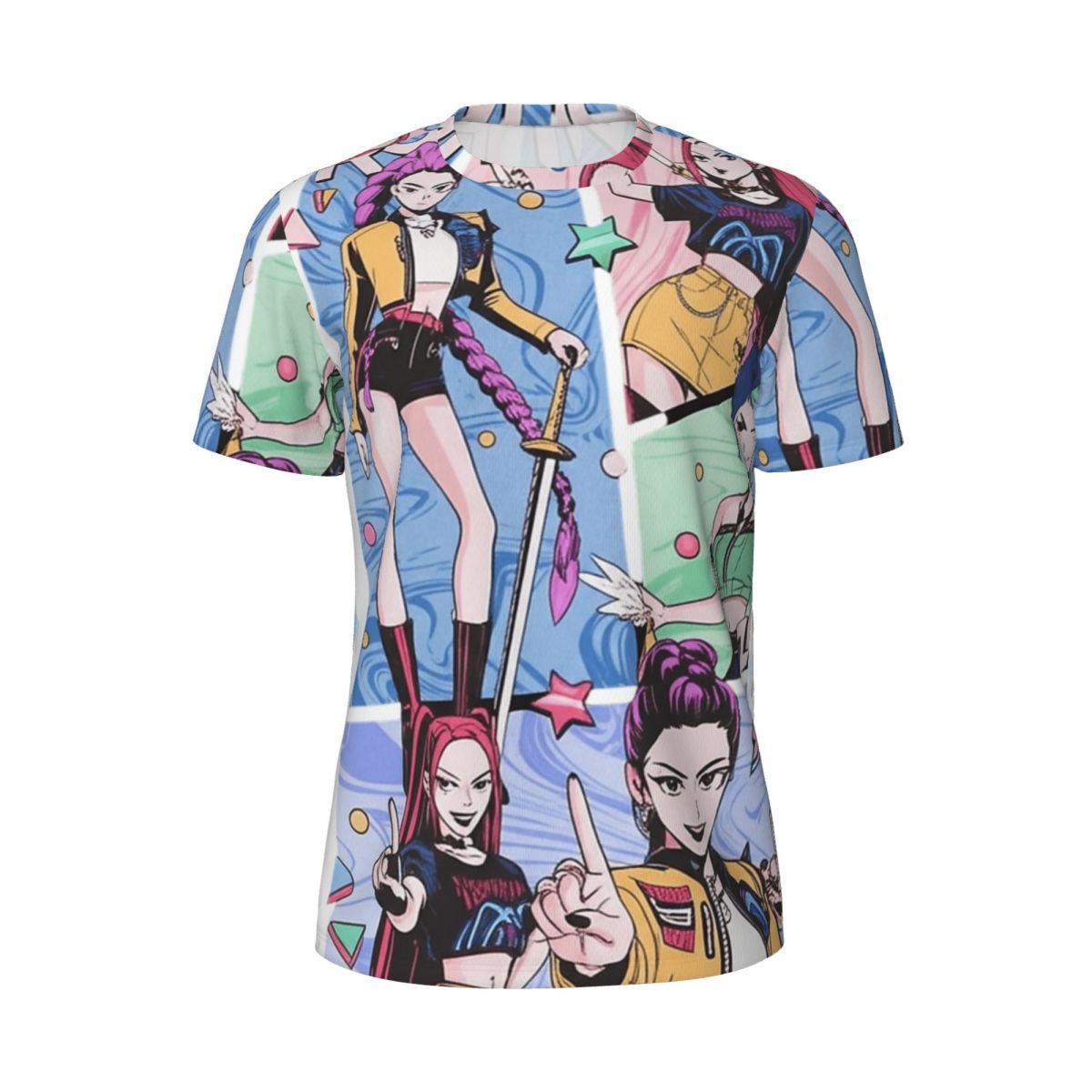 

New Women s Autumn Streetwear T-Shirt Featuring KPop Demon Hunters Cartoon Prints Trendy Casual Loose Fit Top Y2K 6XL