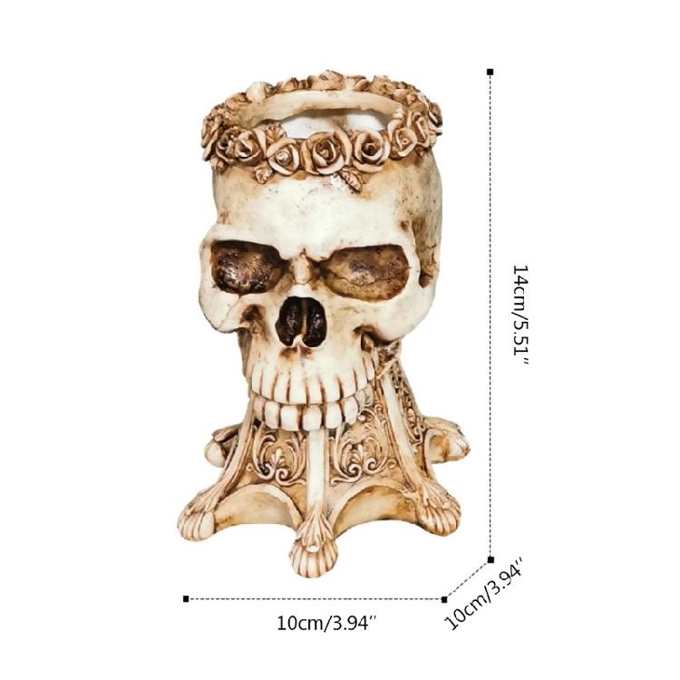 Alloy Skull-shape Resin Storage Jar Household Storage Porch Key Storage Cup
