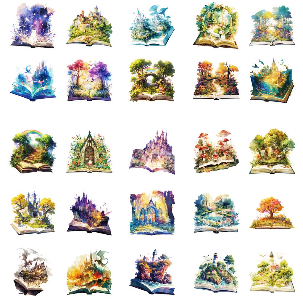 50 Dream Magic Book Series Graffiti Stickers Do Not Repeat Pp Material Waterproof Sticker Hand Account Material