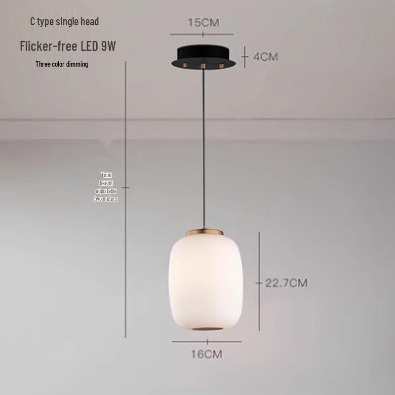 Wabi-Sabi Style Nordic Glass Pendant Light for Japanese Modern Minimalist Decor