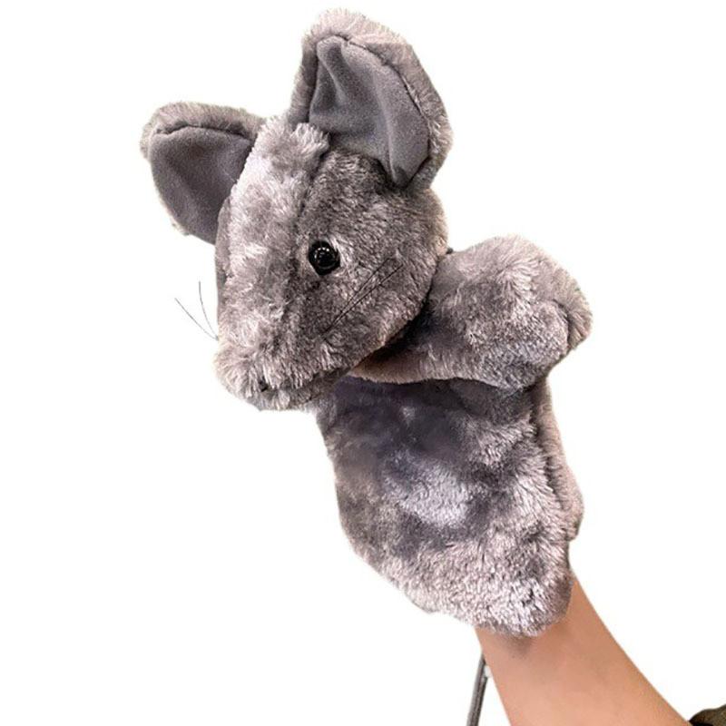 Cute White Cartoon Gray Mouse Yellow Cat Plush Puppet For Children Role Playing