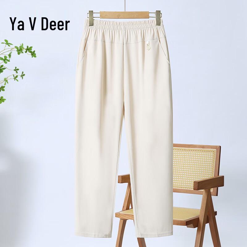 Yalu Women s Summer Ice Silk Straight-Leg Cropped Pants 2XL