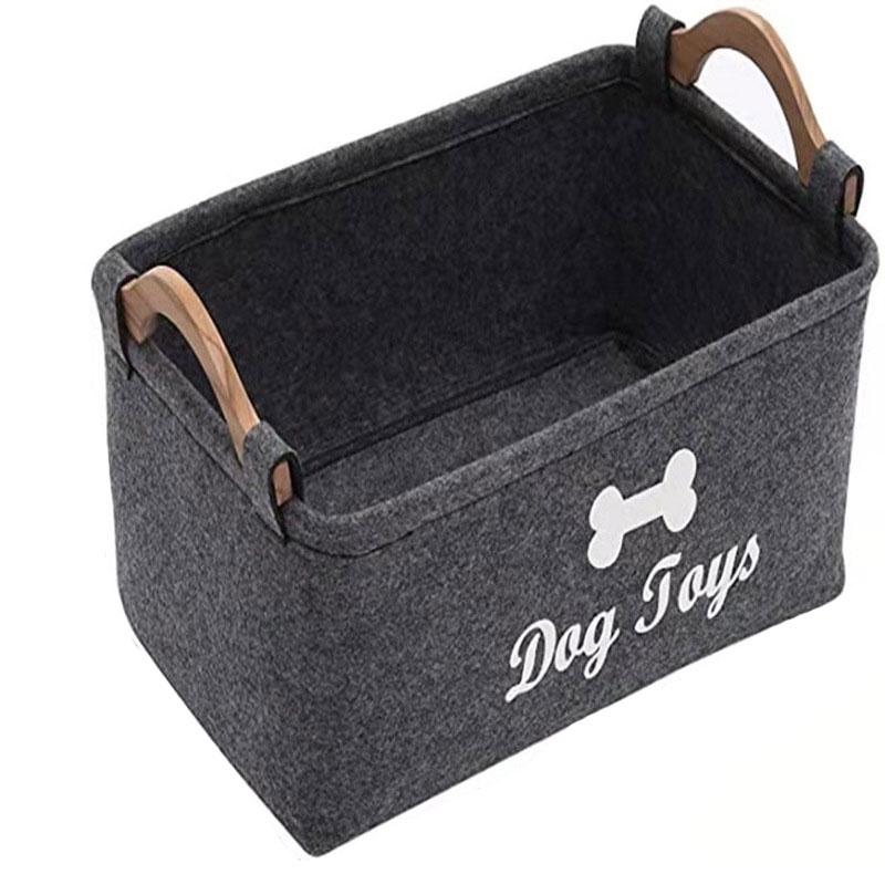 Aufbewahrungsbox aus Filz mit Holzgriff Großer quadratischer Aufbewahrungsbehälter für Haustierspielzeug