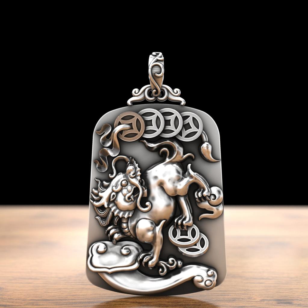 

Новая мода, однотонное Pixiu, увеличение богатства, серебряный кулон, кулон, ювелирные изделия, Tianlu Pixiu, ожерелье с тигром, мужской и женский подарок покровителя для отца