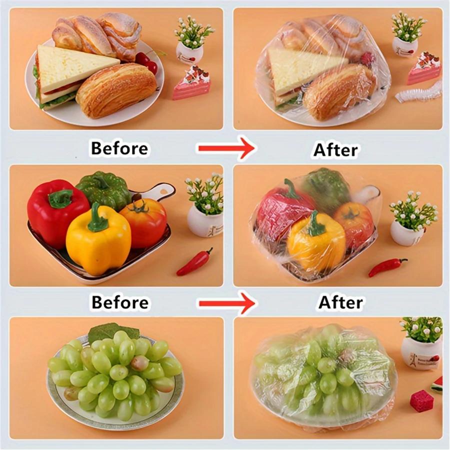 Reusable Disposable Food Cover Plastic Wrap Durable Elastic Food Lids for Bowls Elastic Plate Covers For Kitchen Food Saver Bag