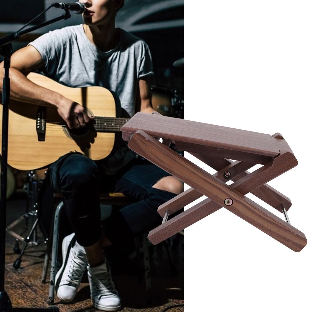 Guitar Footstool Guitar Footrest Wood AcousticGuitar Footstool Handicraft Anti Skid Folding Footrest Pedal for Guitar Pla