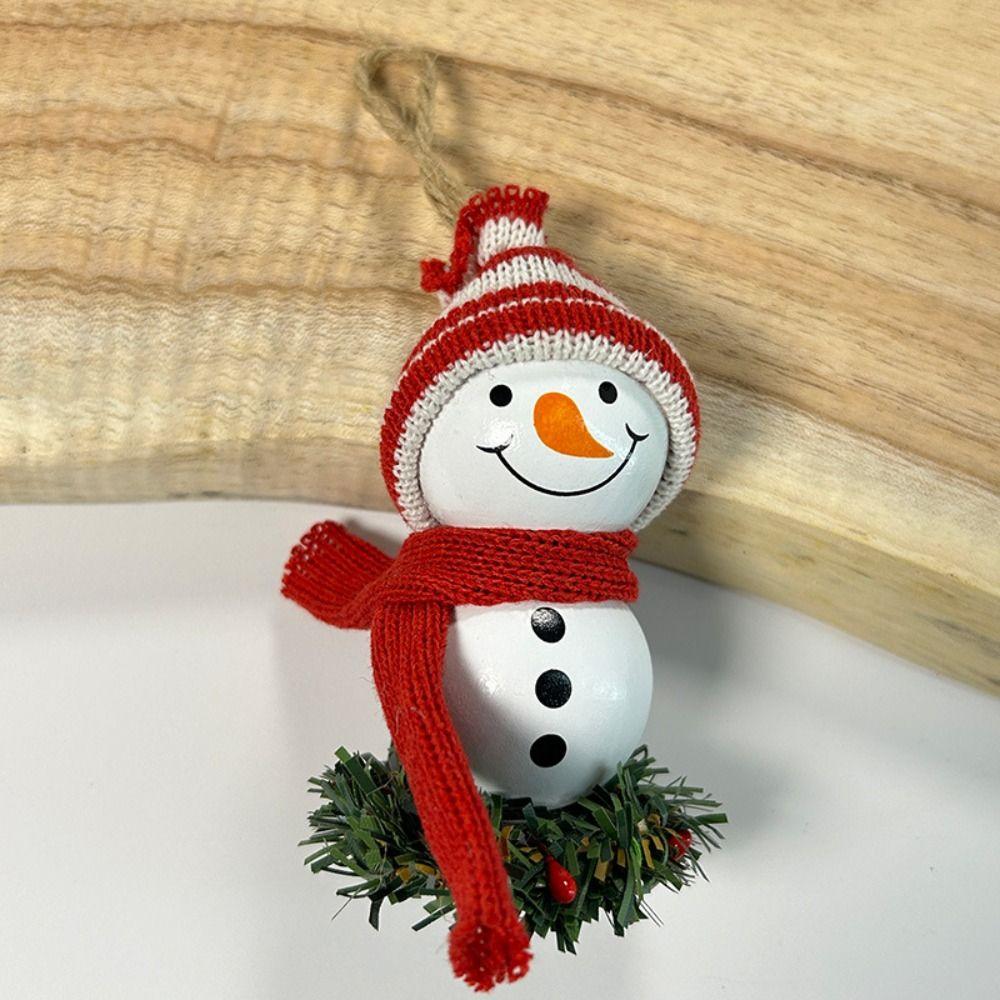 Wooden Wall Hanging Ornament Cartoon Christmas Tree Pendant Christmas Snowman Doll Home