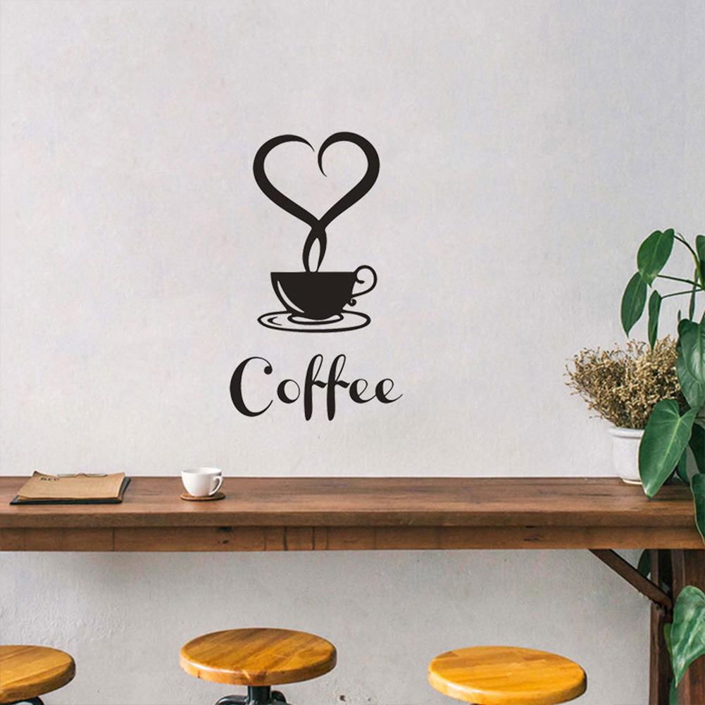 Wall  Sticker Coffee Cup Pattern Pvc Kitchen Oil-proof Anti-fouling Home Decoration Sticker