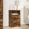 Nightstand Smoked Oak 40 x 30 x 67 cm Wood Based Material