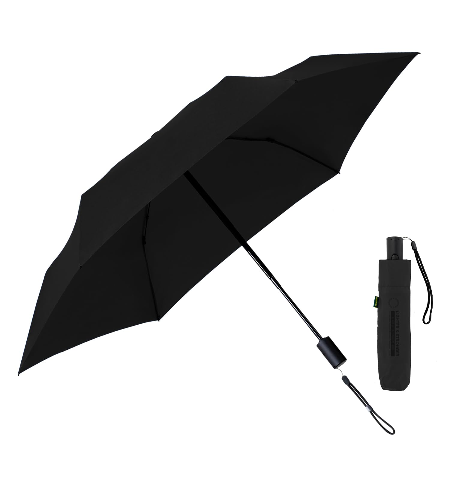 

RAINWORX Легкий зонт из углеволокна, автоматический, складной, большой, открывающийся/закрывающийся, (черный) чёрный