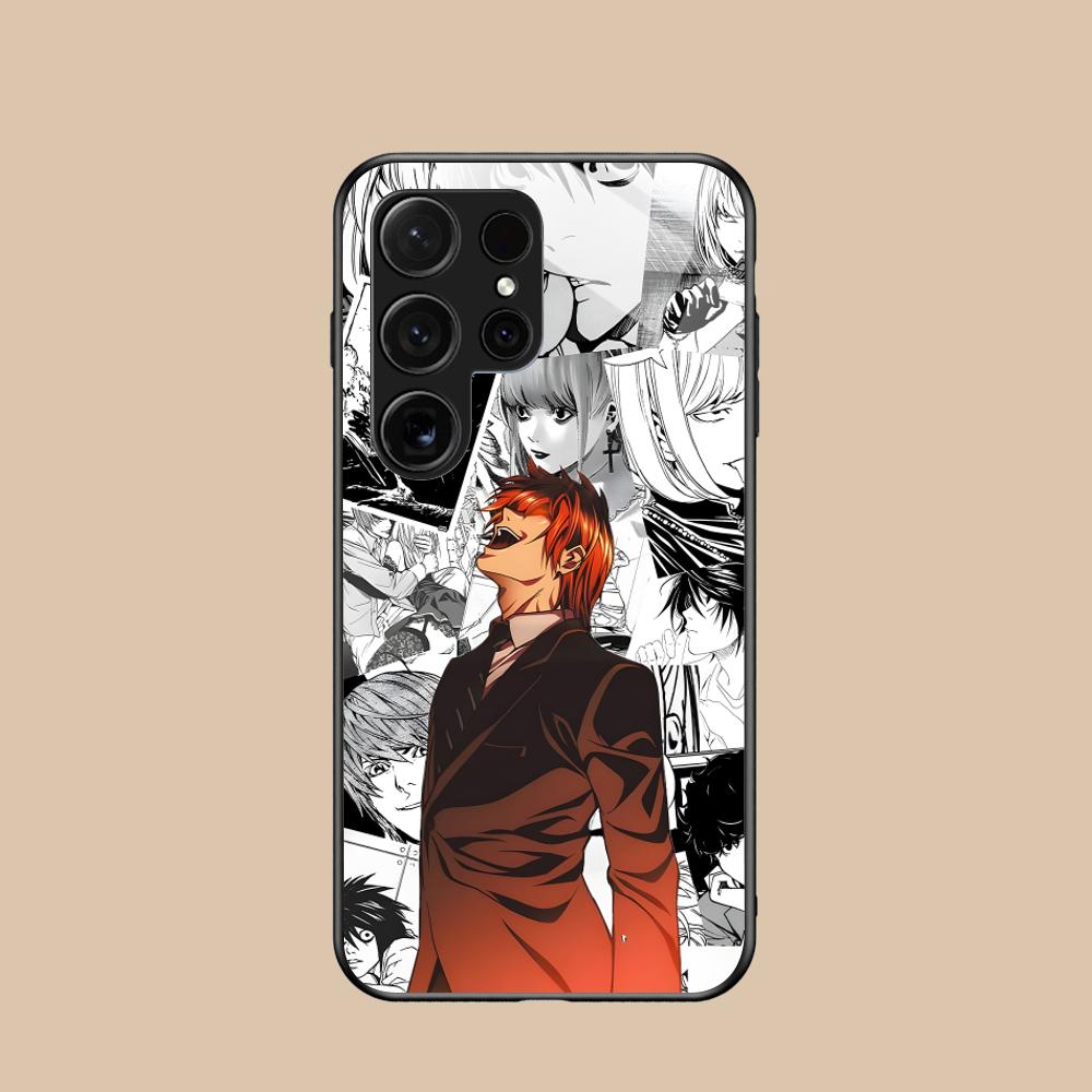 

Чехол для мобильного телефона Death Note Кира Лайт для Samsung Galaxy S26 S25 S24 S23 S22 S21 S20 Note20 Plus FE Ultra Стеклянный Цветной Чехол Galaxy Note20 Ultra