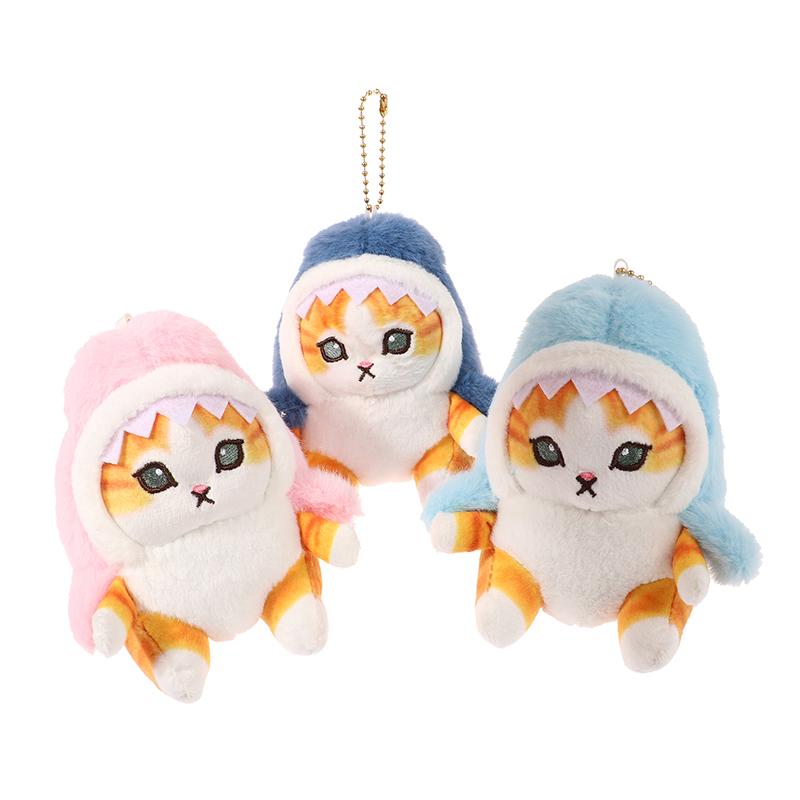 

Милая плюшевая кукла-акула, жареная кошка, кукла, красивая комнатная сумка, украшение, подвеска, праздничный подарок синий