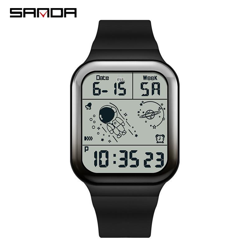 

Sanda 6052 Мужские подростковые квадратные цифровые часы «Астронавт»
