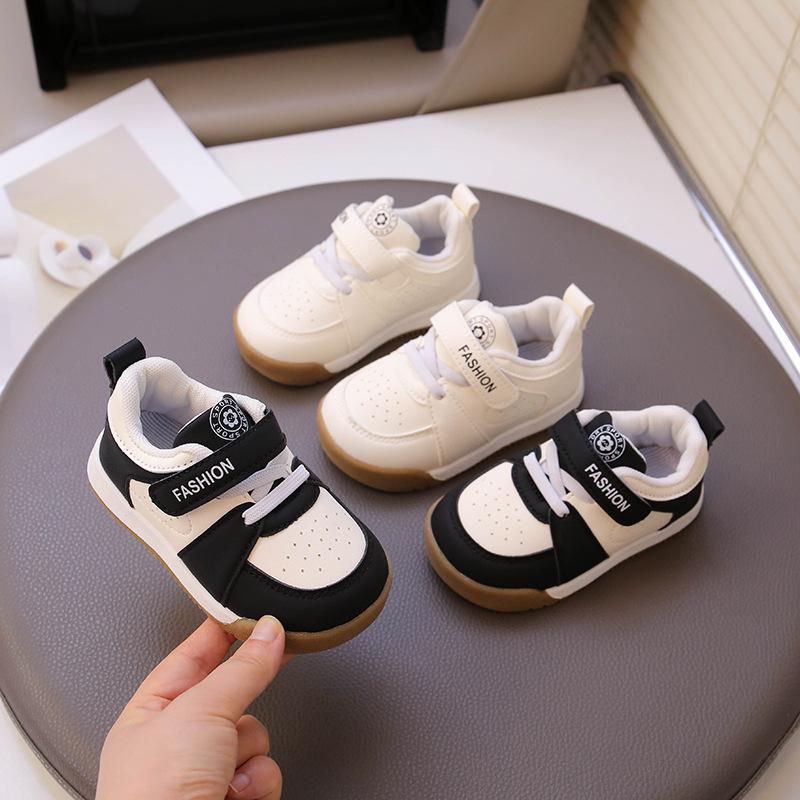 Girls non-slip breathable toddler shoes non-slip sports little white shoes soft baseplate shoes boys anti-kick shoes baby Forrest Gump shoes