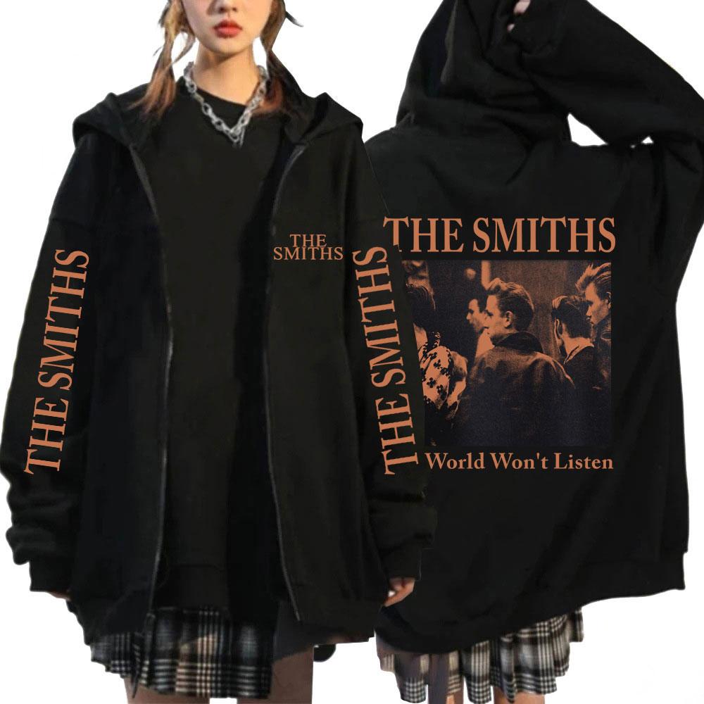 Rock Band The Smiths Fashion Vintage Zip Up Hoodies Morrissey Men Women Oversized Hip Hop Warm Sweatshirt Streetwear