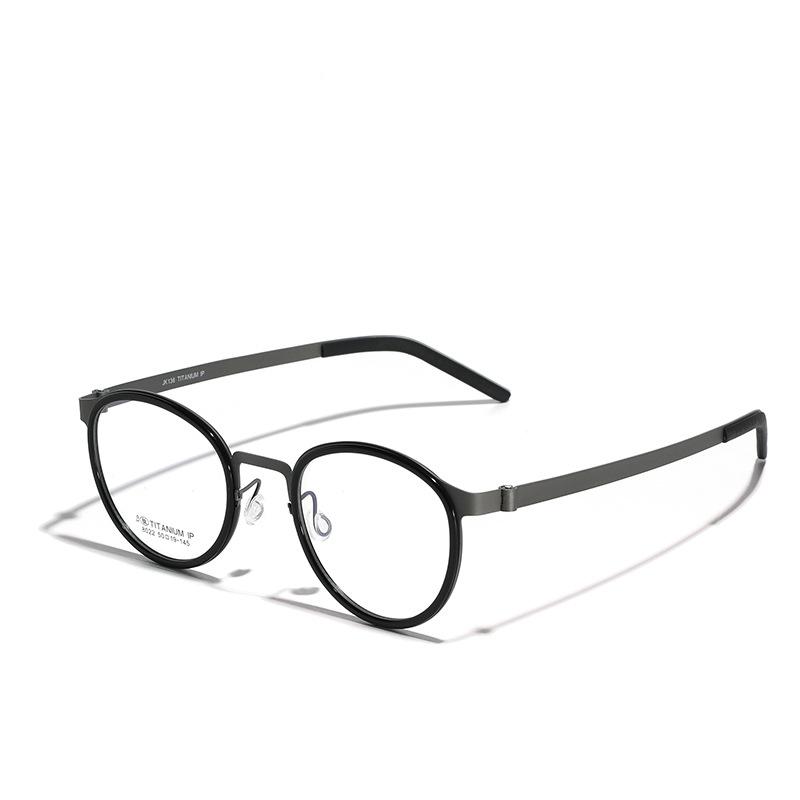 Glasses Plate Glasses Men'S Frame Light Blue Light Retro Prototype Metal Titanium Flat Glasses Women