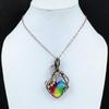Rainbow Solar Quartz Gemstone Handmade Pure Copper Wire Wrapped Pendant Jewelry For Memorial