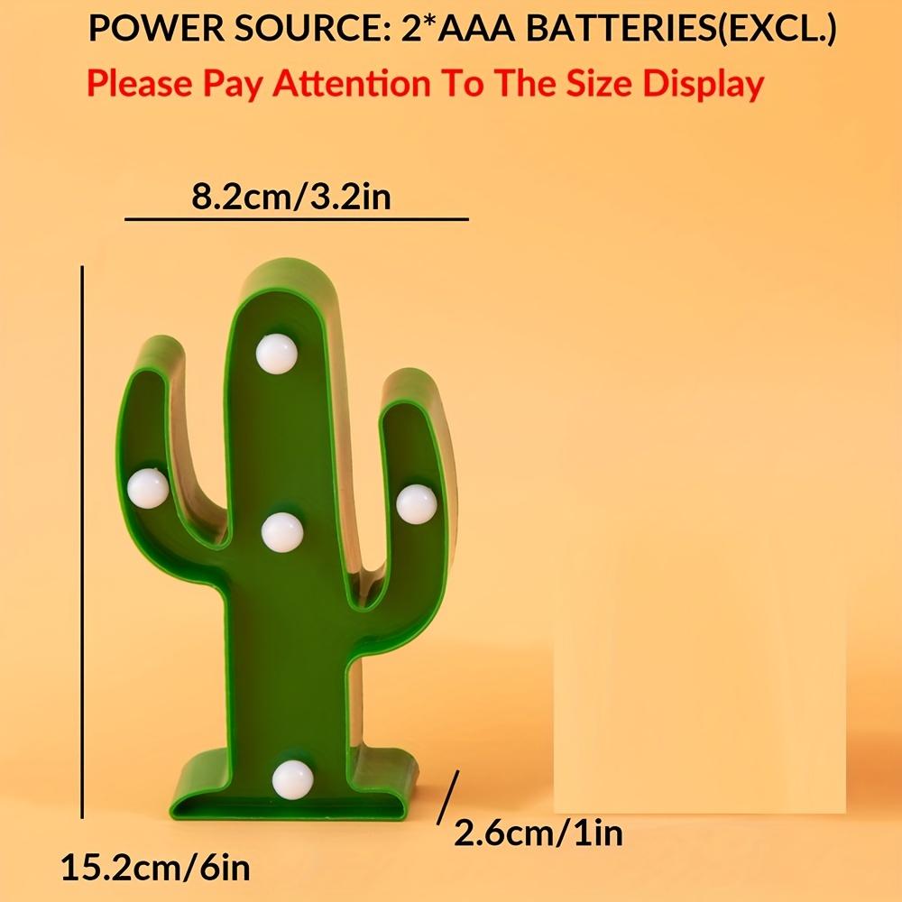[1pc Mini Cactus LED Night Light]Tropical Style Mini Cactus LED Night Light, Plastic Tabletop Decorative Lamp,Battery Operated (No Batteries Included)