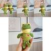 Frog Delightful Green Plush Keychain Cartoon Stuffed Animal Backpack Accessory