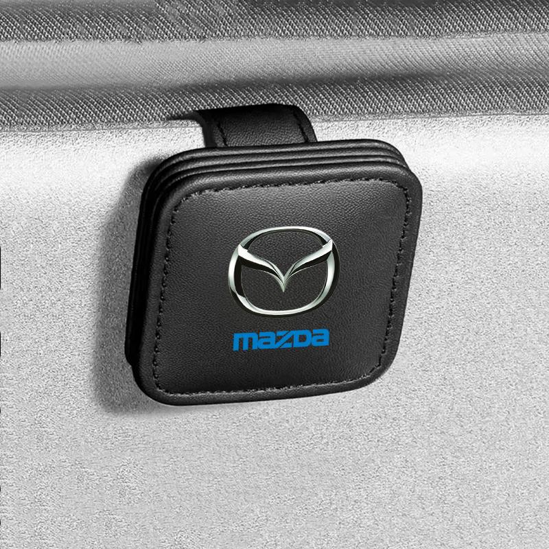 Glasses Holder Clip Auto Sun Visor Eyeglass Eyeglass Hanger Clip for Mazda 3 bk bl 323 Axela Atenza CX-3 CX-4 CX5 CX-7 Sticker d2