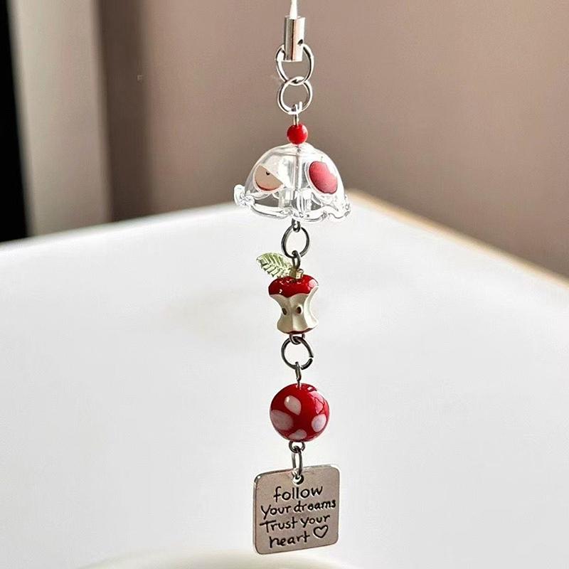 Sweet Y2K Fish Phone Chain Phone Case Phone Charm Pendant Mobile Lanyard Cute Beaded Cell Phone Strap Bag Keychain