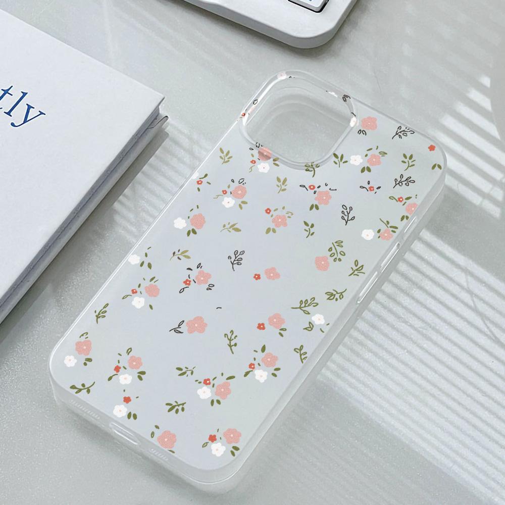 Fundas para teléfonos móviles para iPhone 11 13 15 Pro Max 12 14 Pro Max Funda para iPhone 16 15 Plus 13 Pro 12 Textura esmerilada Flores de dibujos animados pintadas