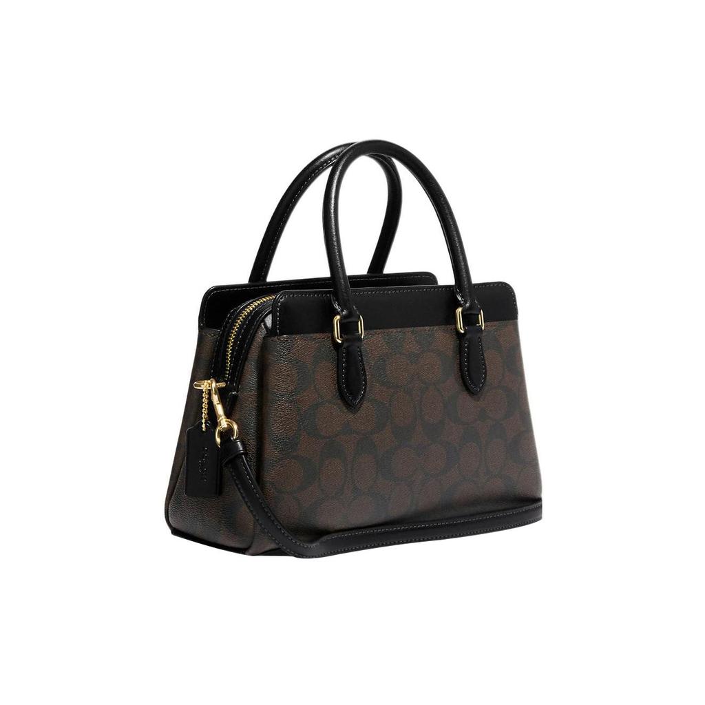 Coach Darcie 26 Zipper Closure Monogram Print Coated Canvas And Smooth Leather Mini Shoulder Crossbody Handbag Women handbag Black CH174-IMAA8