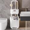 Kosz do przechowywania brudnych ubrań Składany plastikowy kosz na bieliznę Domowy organizer na produkty łazienkowe Toaleta Wielowarstwowe kółka do kosza na bieliznę