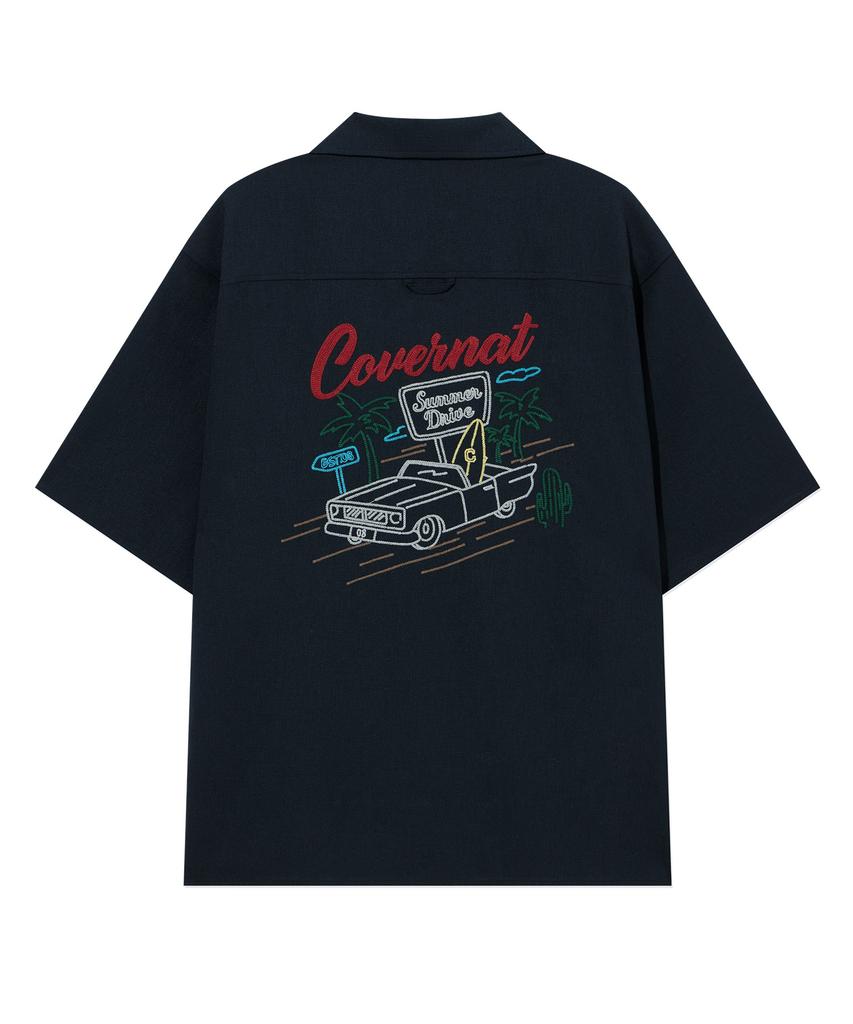 COVERNAT Graphic Half Shirt Navy