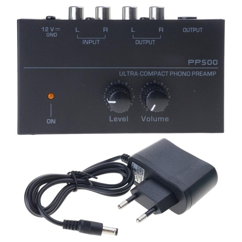 

Upgraded Turntables Preamp With Stereo Rcas Inputs 1/4 TRS Output Audios Boosters For NoiseFree Music Amplification