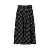 JUZUI Retro Black & White Plaid A-line Skirt