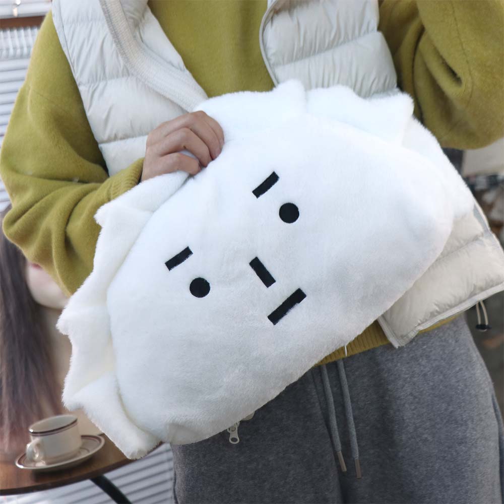 Cartoon Dumpling Expression Plush Cushion Soft Expression Stuffed Doll Party Decor Toy