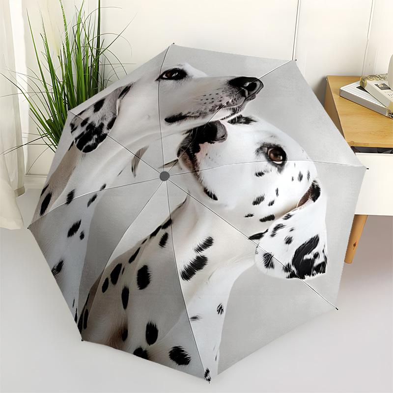 1pc Dalmatian Dogs Automatic Open/Close Umbrella 8-Rib Strong Frame, Portable Travel Umbrella for Women & Men, Birthday Gift Parties 003