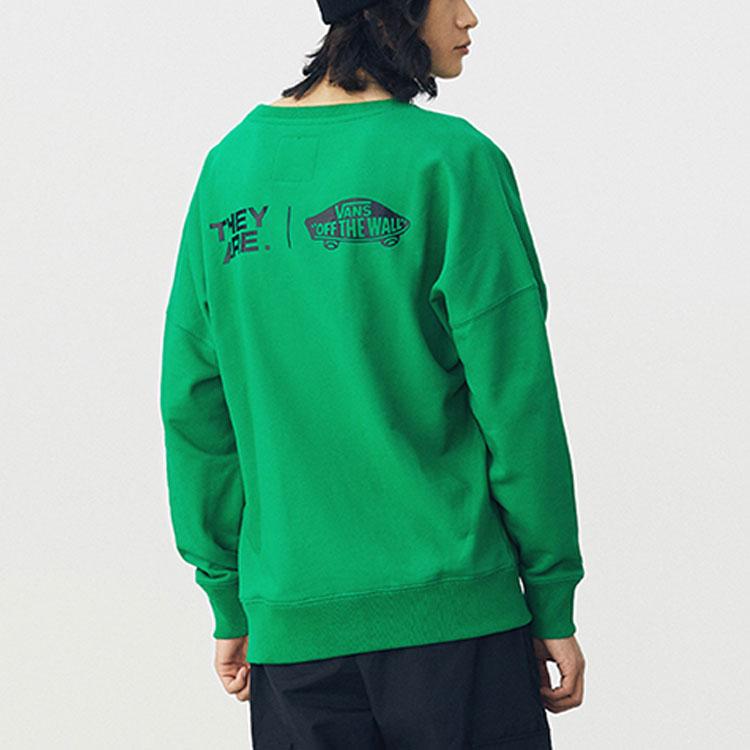 Vans Year Of The Ox Zodiac Series Solid Color Sports Casual Crewneck Sweatshirt Men sweatshirt Green VN0A5F5RZHF1