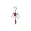 Garnet Lotus Pendant: 925 Sterling Silver Flower Charm