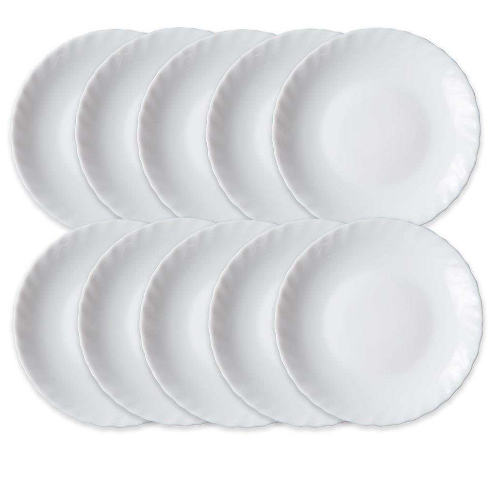 Bormioli Rocco Sturdy White Plates, Set of 10