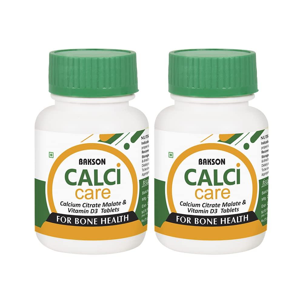 Bakson Calci Care Tablets With Calcium & Vitamin D3 For Strong Bones & Immunity, 30 Tablets X Pack Of 2