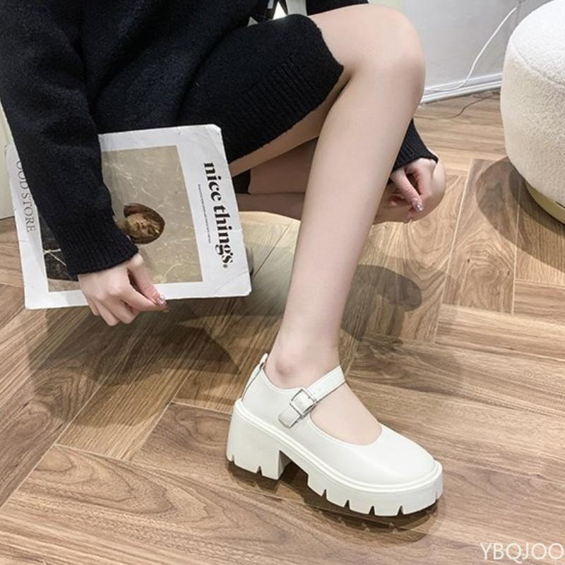 Fashion Small leather shoes women's spring new single shoe round toe thick sole casual simple comfortable versatile women's shoes