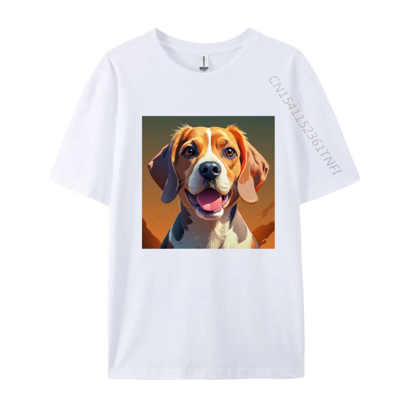 Beagle Bliss Tshirt Funny TShirts Prevailing Mens Tees Normal Top Tshirts Cotton Green And White Graphic T Shirt