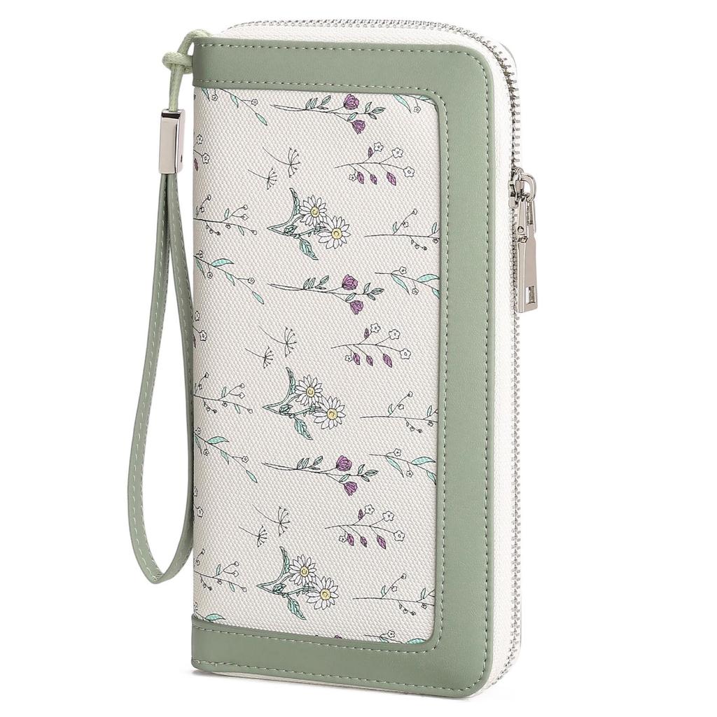RFID-diebstahlsichere Damenbrieftasche aus PU-Leder, großes Fassungsvermögen, lang und elegant mit mehreren Kartenfächern.