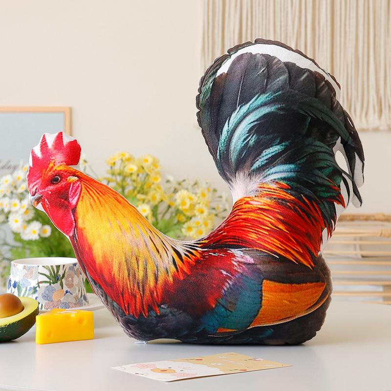 Simulation 3D Vogelkissen Gans Huhn Hahn Henne Ente Taube Papagei Fasan Mandarinente Kissenkissen Heim Sofa Dekor