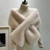 Warm Shawl Stage Evening Dress Bridal Cape Scarf Women's Autumn/winter Popular Faux Fox Fur Wrap