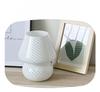 American Medieval Vintage Striped Glass Mushroom Table Lamp with USB - Retro Bedside Night Light