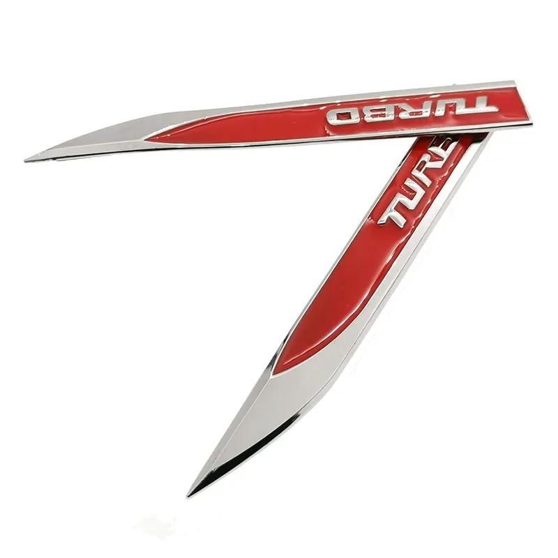 1 Pair Metal TURBO Turbocharged Car Sticker Logo Emblem Badge Decals Car Styling DIY Decoration Accessories for Frod Bmw Ford MD2