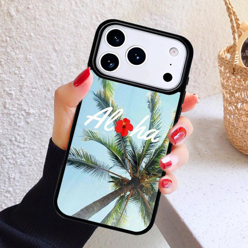 Aloha Hawaii Hawaiian Beach Palms Phone Case For iPhone 17 Air 16 15 14 13 12 11 Pro Max Plus