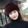 Mink Hat for Women Mink Fur Hat for Middle-aged and Elderly Mothers Winter Hat Outdoor Leisure Ear Protection and Warm Mink Hat
