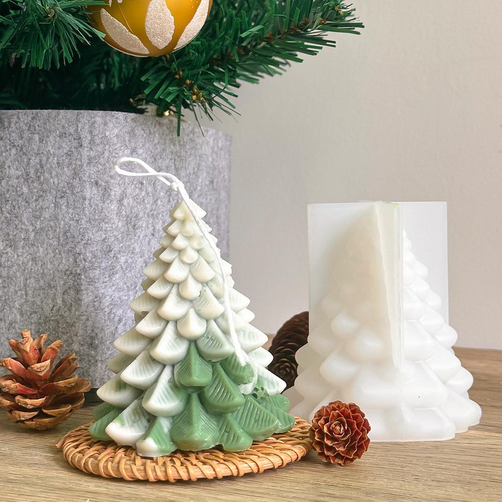 3D Christmas Tree Silicone Mold DIY Handmade Christmas Ornament Aromath Soap Epoxy Resin Plaster Craft Molds Home Festival Decor